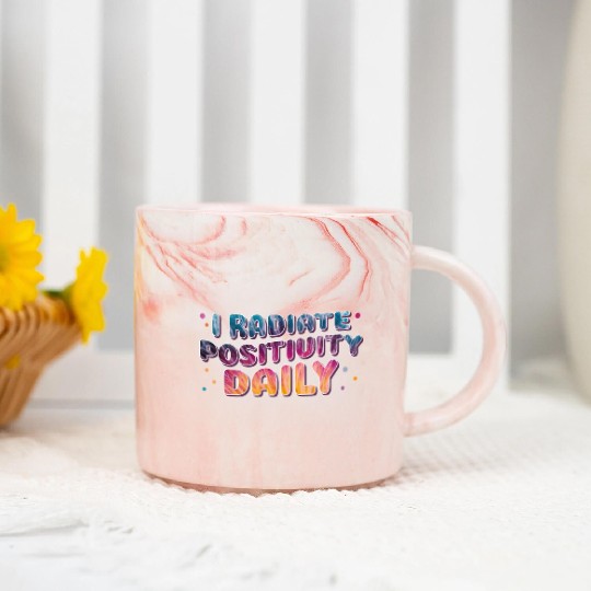 Radiate Positivity Daily Tie Dye Groovy Positive A Marble Mugs