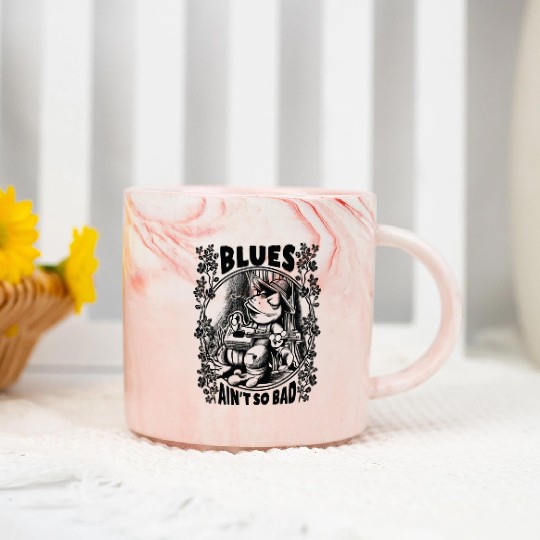 Delta Blues Frog With Guitar Blues Ain t So Bad Marble Mugs