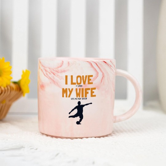 I love my Wife Soccer Futbol Fußball Goal Keeper Marble Mugs