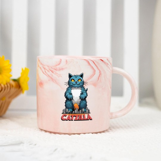 Catzilla Marble Mugs