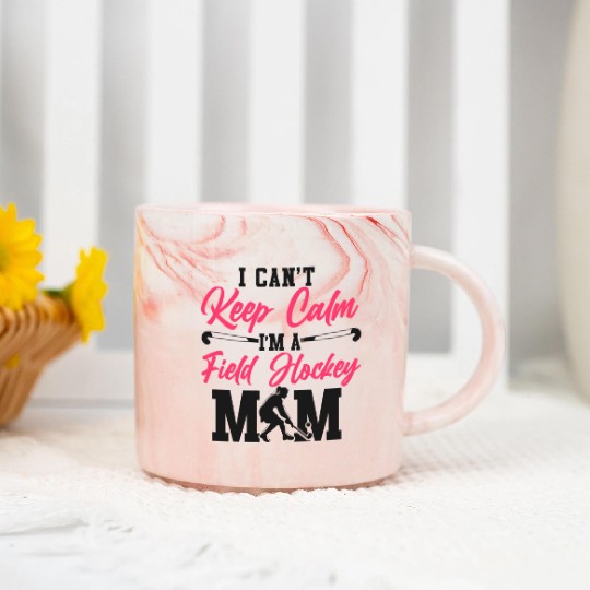 Field Hockey Mom I Can't Keep Calm Marble Mugs