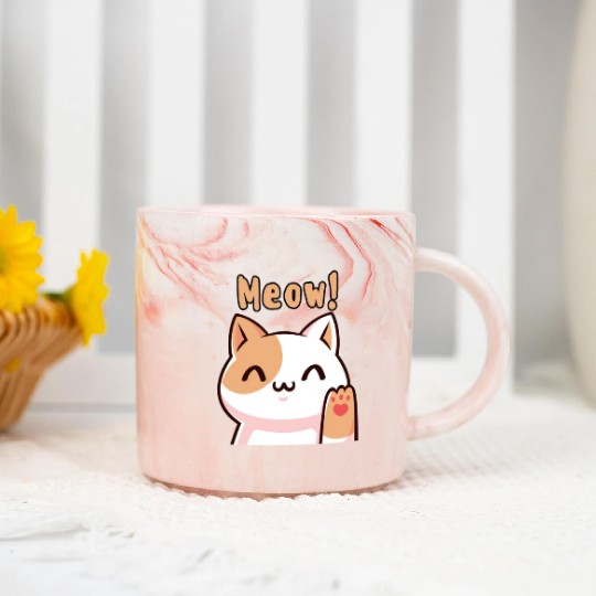 Cat Meow! Marble Mugs