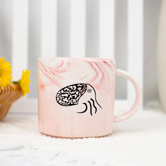 Octopus reduced to the body, eye and tentacles Marble Mugs