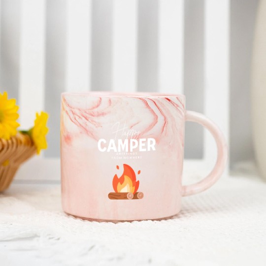 Happy Camper Marble Mugs