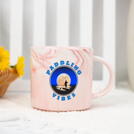 Paddling Vibes - Moon - Paddle Boarder Marble Mugs