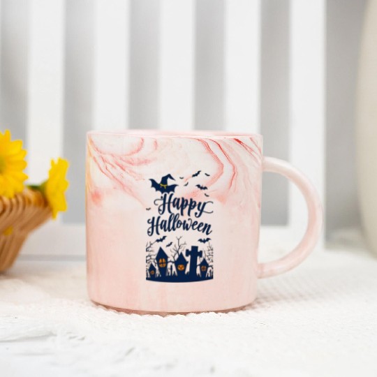 Happy Halloween brings joy and spookiness Marble Mugs