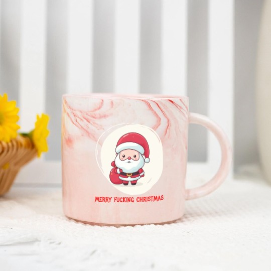 Cute Bad Santa Marble Mugs