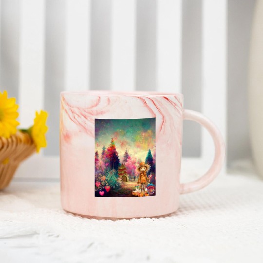 "Enchanted Dreams - Psychedelic Autumn Forest" Marble Mugs