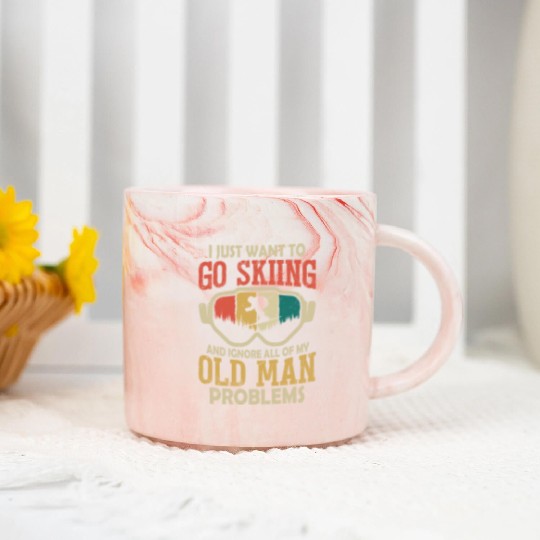 I Just Want To Go Skiing Wintersport Ski Marble Mugs