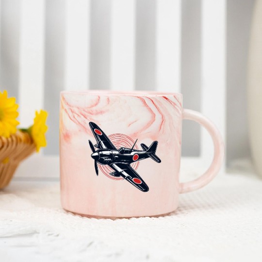 WWII Japanese Mitsubishi A6M Zero Fighter Marble Mugs