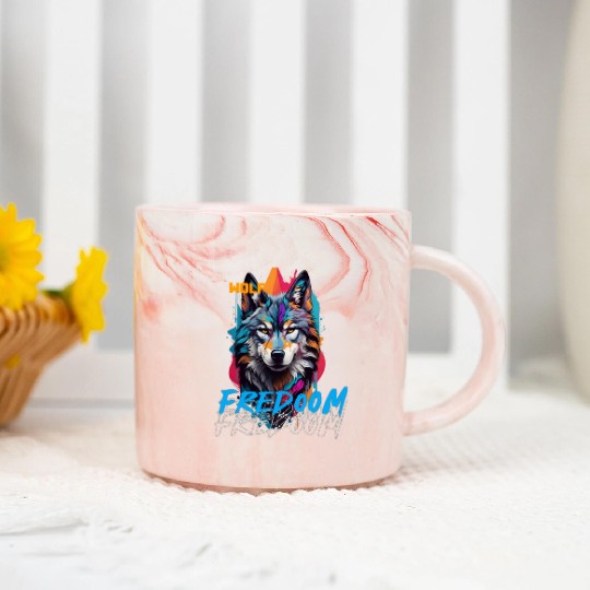 Incredible wolf face street Marble Mugs