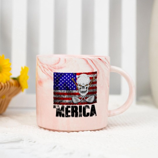Merica Golf Marble Mugs