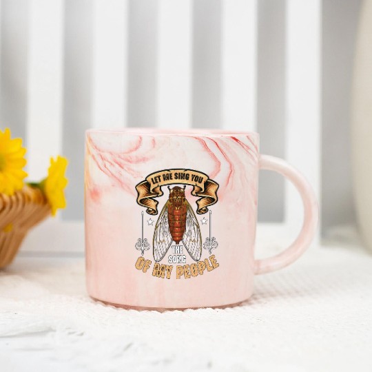 Cicadas Let Me Sing You The Song Periodical Cicada Marble Mugs