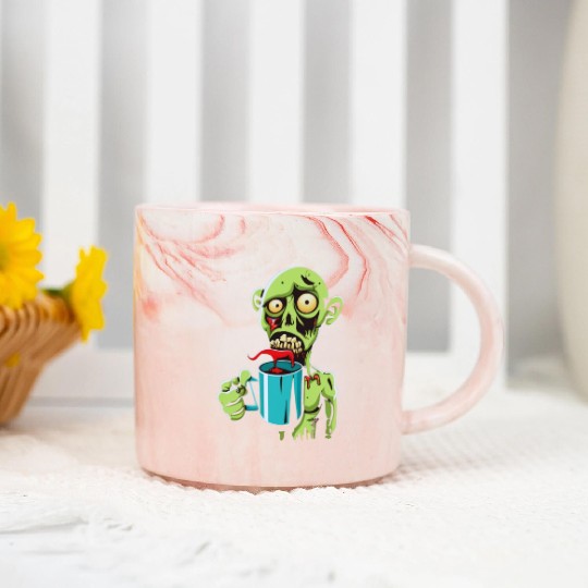 green zombie Marble Mugs