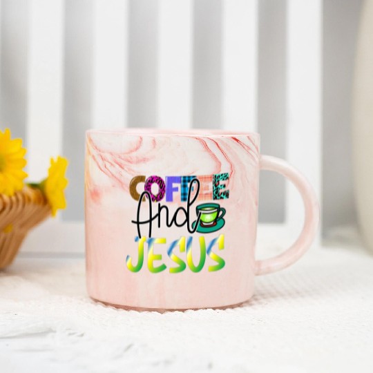 Coffee And Jesus Marble Mugs