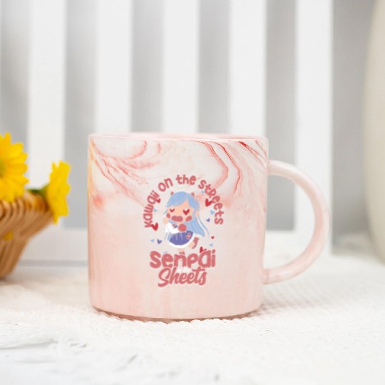 Kawaii on the streets, senpai in the sheets - Marble Mugs