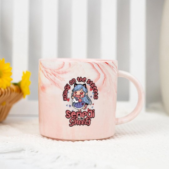 Kawaii on the streets, senpai in the sheets - Marble Mugs