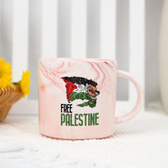 FREE PALESTINE FLAG GAZA Marble Mugs