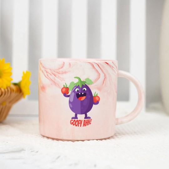 Eggplant Tomato Party Goofy Ahh Marble Mugs