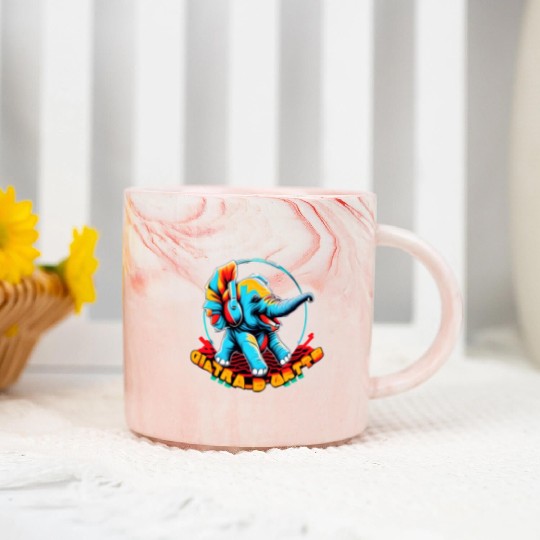 Colorful elephant face Marble Mugs