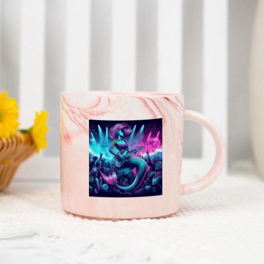 rock and roll under the sea Marble Mugs