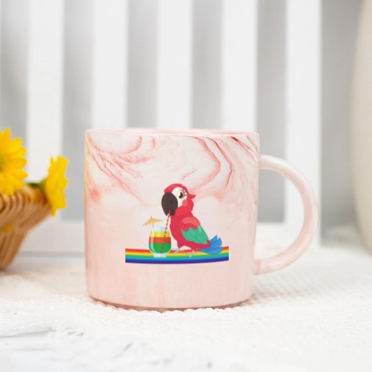 parrot bird of jimmy buffett Marble Mugs