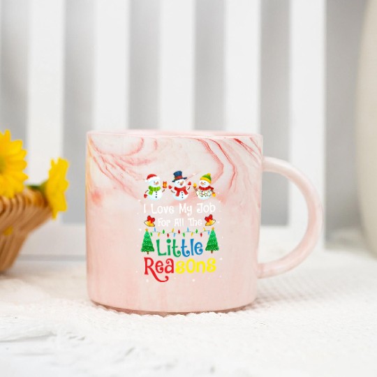 Daycare Teacher Christmas I Love My Job For All Marble Mugs
