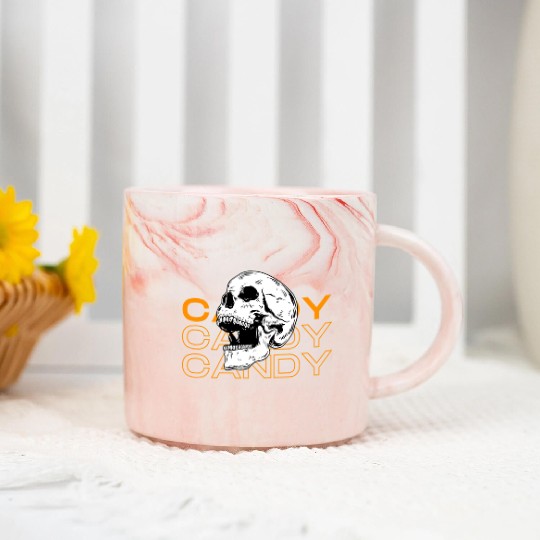 Candy Candy Candy Skull Marble Mugs