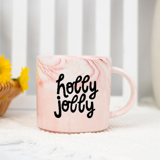 Holly Jolly Marble Mugs
