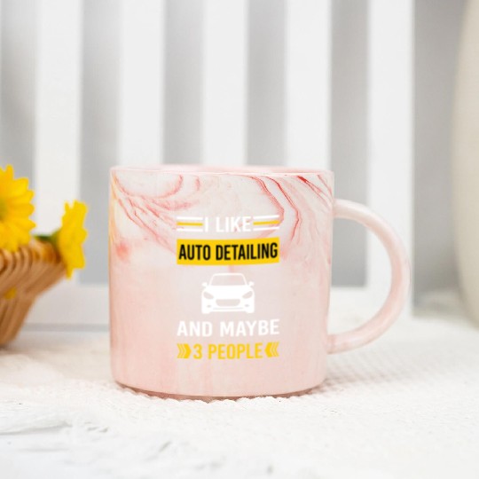3 People Auto Detailing Car Detail Detailer Marble Mugs