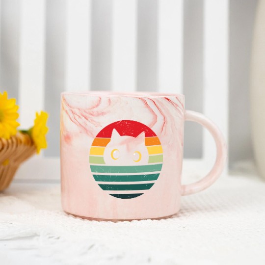 Cat For Women Gift For Cat Lover Marble Mugs