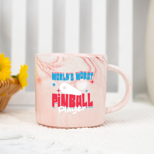 World s Worst Pinball Player Marble Mugs