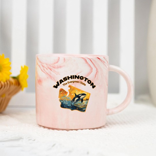 Washington Wildlife - orca Marble Mugs