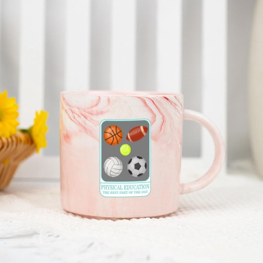 Physical Education Teacher Marble Mugs, P.E. Physical