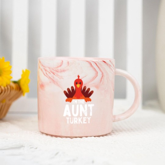 I'm the Aunt Turkey Marble Mugs