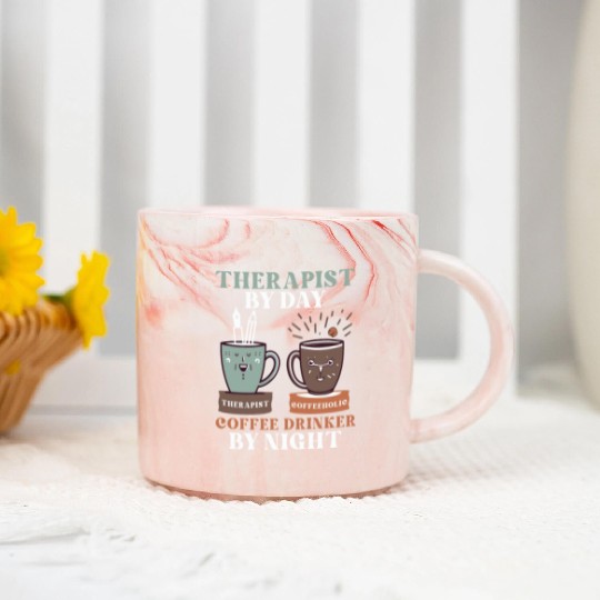 Coffeeholic School Psychologist Funny Psych Therap Marble Mugs