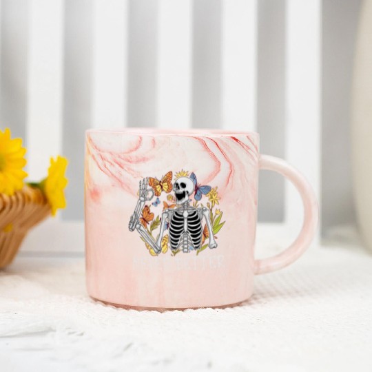 Never Better Skeleton Funny Skeleton Halloween Marble Mugs