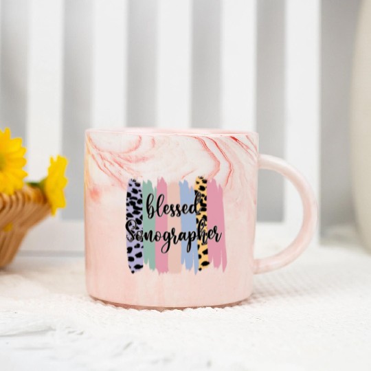 Blessed Sonographer Marble Mugs