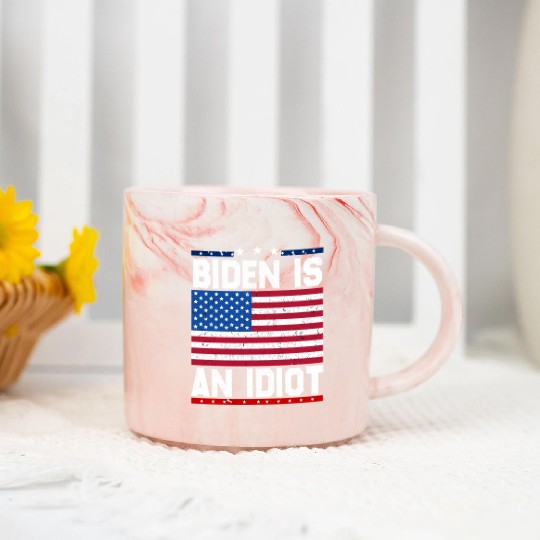 President Joe Biden is an Idiot Marble Mugs