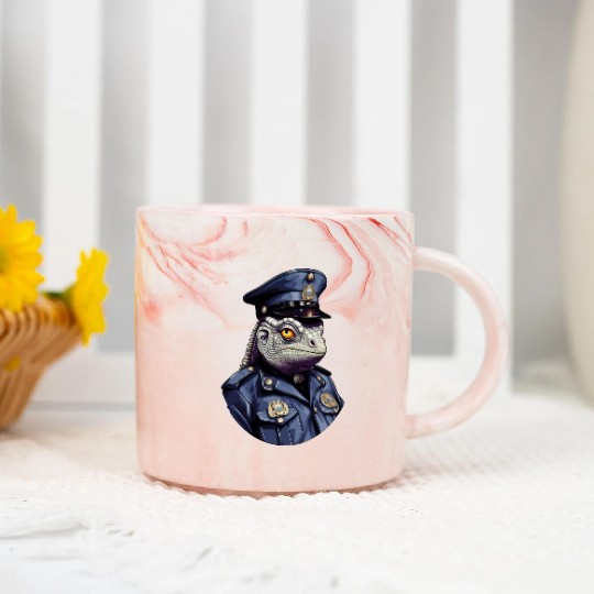 Chameleon police Marble Mugs