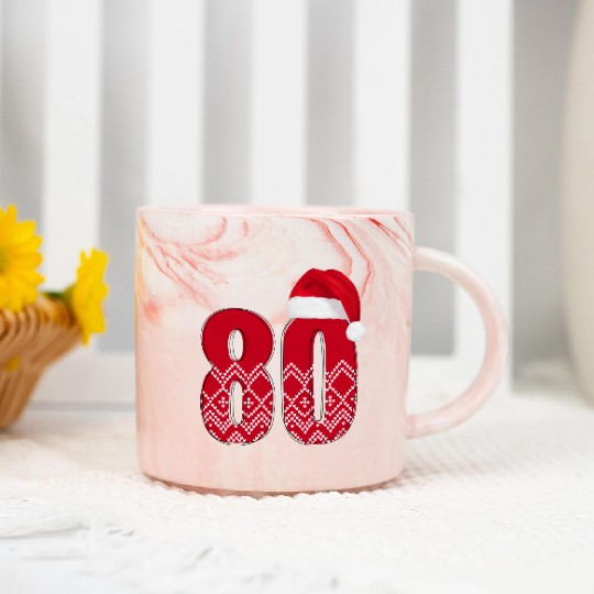 80th Birthday - Congratulations Number Eighty! Marble Mugs