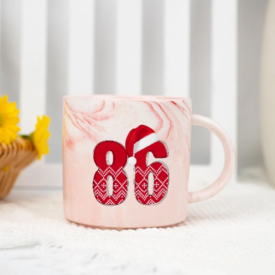 86 Christmas Years - Number Eighty Six Marble Mugs