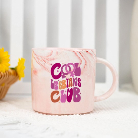 Cool Lesbians Club Cool Pride Club Pride Marble Mugs