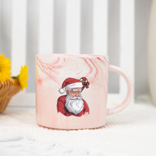 Mental Health Christmas Anti Christmas Holiday Marble Mugs