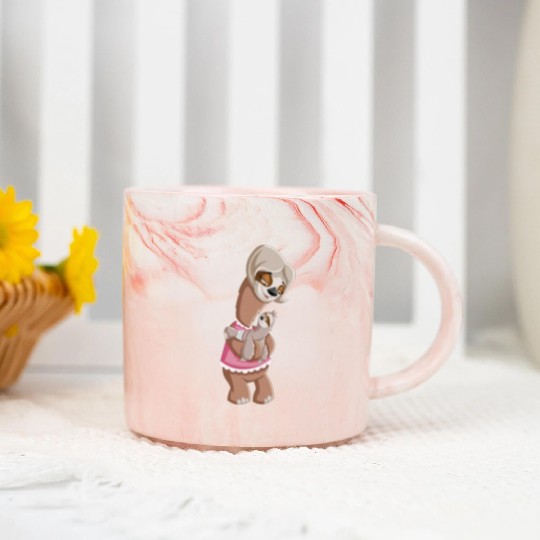Mummy Sloth and Baby Marble Mugs