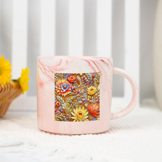 Impressionist Blossoms Tapestry Marble Mugs