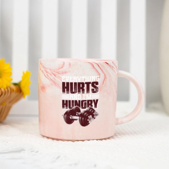 Everything Hurts And I'm Hungry 5 Marble Mugs
