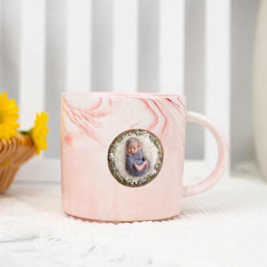 Lavender newborn girl pictures Marble Mugs