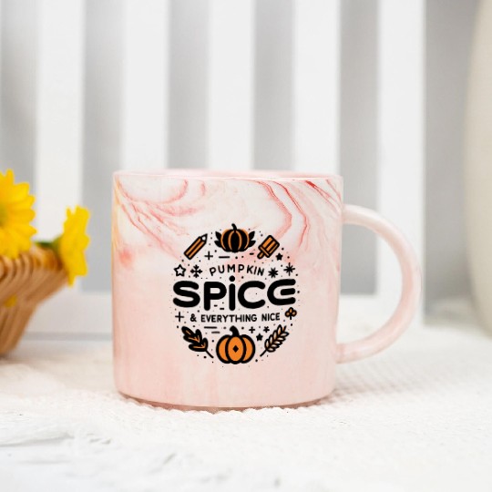 Pumpkin Spice and Everything Nice Marble Mugs