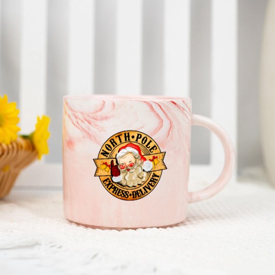 North Pole Express Delivery Marble Mugs